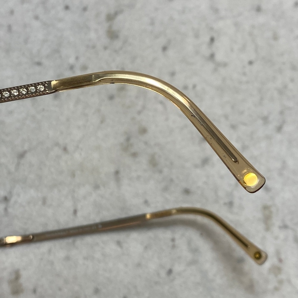 Chanel 2075-B c.304 Eyeglasses Gold Crystal Rectangle Frames Italy 51-17-135 - Picture 9 of 11